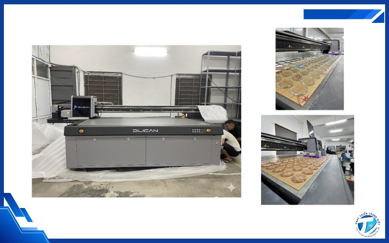 Máy in UV Dlican - Máy in kính giá tốt dùng đầu phun Ricoh